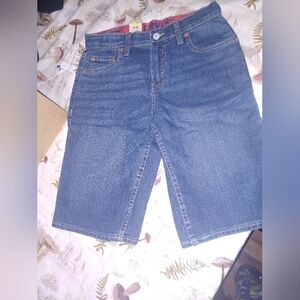 New Levi's Red and Blue Denim Shorts Size 14 RETAIL $48